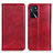 Leather Case Stands Flip Cover Holder N01P for Oppo A16s Red