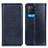 Leather Case Stands Flip Cover Holder N01P for Oppo A54 4G Blue