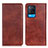 Leather Case Stands Flip Cover Holder N01P for Oppo A54 4G Brown