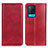 Leather Case Stands Flip Cover Holder N01P for Oppo A54 4G Red