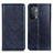 Leather Case Stands Flip Cover Holder N01P for Oppo A54 5G Blue