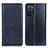 Leather Case Stands Flip Cover Holder N01P for Oppo A55 5G Blue