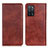 Leather Case Stands Flip Cover Holder N01P for Oppo A55 5G Brown