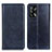 Leather Case Stands Flip Cover Holder N01P for Oppo A74 4G Blue