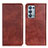 Leather Case Stands Flip Cover Holder N01P for Oppo Reno6 Pro 5G Brown