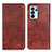 Leather Case Stands Flip Cover Holder N01P for Oppo Reno6 Pro 5G India Brown