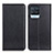 Leather Case Stands Flip Cover Holder N01P for Realme 8 4G Black