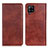 Leather Case Stands Flip Cover Holder N01P for Samsung Galaxy A22 4G Brown