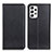 Leather Case Stands Flip Cover Holder N01P for Samsung Galaxy A23 4G Black