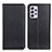 Leather Case Stands Flip Cover Holder N01P for Samsung Galaxy A73 5G Black