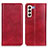 Leather Case Stands Flip Cover Holder N01P for Samsung Galaxy S21 FE 5G Red