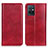 Leather Case Stands Flip Cover Holder N01P for Vivo iQOO Z6 5G Red