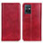 Leather Case Stands Flip Cover Holder N01P for Vivo Y55s 5G Red