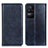 Leather Case Stands Flip Cover Holder N01P for Xiaomi Poco F4 5G Blue