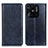 Leather Case Stands Flip Cover Holder N01P for Xiaomi Redmi 10 India Blue