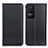 Leather Case Stands Flip Cover Holder N01P for Xiaomi Redmi K40S 5G Black