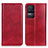 Leather Case Stands Flip Cover Holder N01P for Xiaomi Redmi K50 5G Red