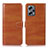 Leather Case Stands Flip Cover Holder N01P for Xiaomi Redmi Note 12 Turbo 5G Brown