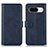 Leather Case Stands Flip Cover Holder N02P for Google Pixel 8a 5G Blue