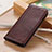 Leather Case Stands Flip Cover Holder N02P for Huawei Honor Magic6 Lite 5G Brown