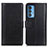 Leather Case Stands Flip Cover Holder N02P for Motorola Moto Edge 20 Pro 5G Black