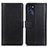 Leather Case Stands Flip Cover Holder N02P for Motorola Moto G 5G (2022) Black