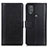 Leather Case Stands Flip Cover Holder N02P for Motorola Moto G Play (2023) Black