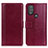 Leather Case Stands Flip Cover Holder N02P for Motorola Moto G Play (2023) Red