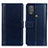 Leather Case Stands Flip Cover Holder N02P for Motorola Moto G Play Gen 2 Blue