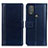 Leather Case Stands Flip Cover Holder N02P for Motorola Moto G Power (2022) Blue