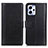 Leather Case Stands Flip Cover Holder N02P for Motorola Moto G53j 5G Black