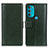 Leather Case Stands Flip Cover Holder N02P for Motorola Moto G71 5G Green