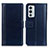 Leather Case Stands Flip Cover Holder N02P for OnePlus 9RT 5G Blue