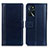 Leather Case Stands Flip Cover Holder N02P for Oppo A16s Blue