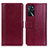 Leather Case Stands Flip Cover Holder N02P for Oppo A16s Red