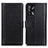 Leather Case Stands Flip Cover Holder N02P for Oppo A74 4G Black