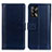 Leather Case Stands Flip Cover Holder N02P for Oppo A74 4G Blue