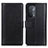 Leather Case Stands Flip Cover Holder N02P for Oppo A74 5G Black