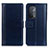 Leather Case Stands Flip Cover Holder N02P for Oppo A74 5G Blue