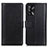 Leather Case Stands Flip Cover Holder N02P for Oppo F19 Black