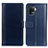 Leather Case Stands Flip Cover Holder N02P for Oppo F19 Pro Blue