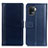 Leather Case Stands Flip Cover Holder N02P for Oppo Reno5 Lite Blue