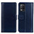 Leather Case Stands Flip Cover Holder N02P for Realme 8 5G Blue