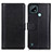 Leather Case Stands Flip Cover Holder N02P for Realme C21 Black