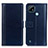 Leather Case Stands Flip Cover Holder N02P for Realme C21 Blue