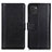 Leather Case Stands Flip Cover Holder N02P for Samsung Galaxy A03 Black