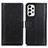 Leather Case Stands Flip Cover Holder N02P for Samsung Galaxy A23 4G Black