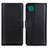 Leather Case Stands Flip Cover Holder N02P for Samsung Galaxy F42 5G Black