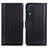 Leather Case Stands Flip Cover Holder N02P for Samsung Galaxy M32 4G Black