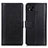 Leather Case Stands Flip Cover Holder N02P for Xiaomi POCO C31 Black